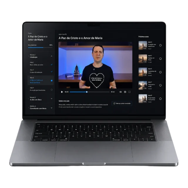 O Caminho Guiado em Vídeo: as aulas do Rosário na tela do notebook.